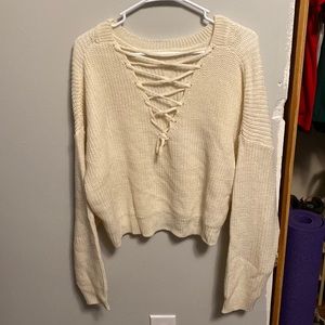 SHEIN Crisscross V-Neck Sweater
